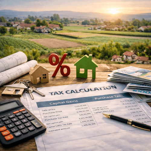 Land appreciation tax documents for the sale of an inherited apartment